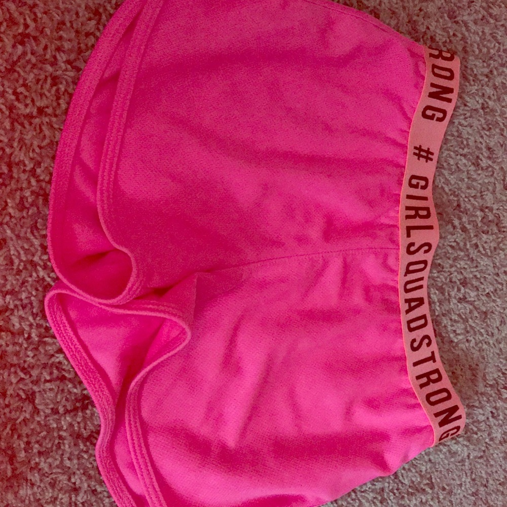 Pink gym shorts
